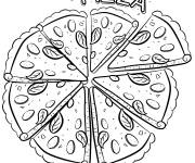 Coloriage Pizza coup&eacute; d&eacute;taill&eacute;