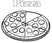 Coloriage Pizza coup&eacute; en attente pour le diner