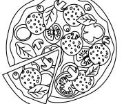 Coloriage Pizza coupé pour enfant