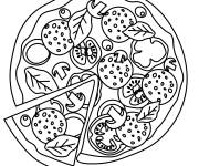 Coloriage Pizza coup&eacute; pour enfant