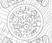 Coloriage Pizza de la cuisine italienne
