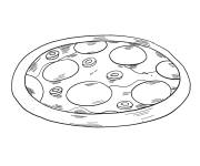 Coloriage Pizza de taille moyenne