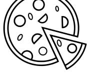 Coloriage et dessins gratuit Pizza en &eacute;moji en couleurs à imprimer