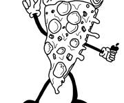Coloriage Pizza fait de patinage