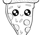 Coloriage et dessins gratuit Pizza kawaii à imprimer