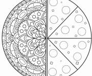Coloriage Pizza mandala antistress