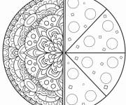 Coloriage Pizza mandala antistress