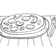 Coloriage Pizza sur la table