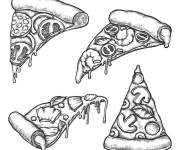 Coloriage Plusieurs morceaux de pizza