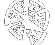 Coloriage Six trances de pizza