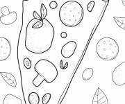 Coloriage Slice de Pizza adorable avec motifs