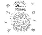 Coloriage Tous les ingr&eacute;dients sont sur la pizza italienne
