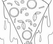 Coloriage Tranche de pizza avec beaucoup de fromage fondant