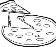 Coloriage Tranche de pizza bien coup&eacute;