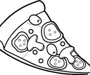 Coloriage et dessins gratuit Tranche de pizza champignon à imprimer