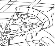 Coloriage Tranche de pizza coup&eacute; pour les petits