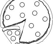 Coloriage Tranche de pizza d&eacute;j&agrave; coup&eacute; et pr&ecirc;te a manger