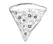 Coloriage Tranche de pizza Margarita olives