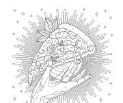 Coloriage Tranche de pizza pour adulte