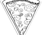 Coloriage Tranche de pizza pour le d&eacute;jeuner