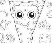 Coloriage Tranche de pizza souriante maternelle
