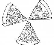 Coloriage Trois tranches de pizza