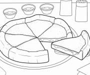 Coloriage Une pizza dans la cuisine