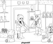 Coloriage Boutique d'&eacute;quipements des chevaux Playmobil