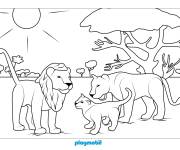 Coloriage Famille du lion Playmobil