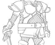 Coloriage Fille guerri&egrave;re de Playmobil