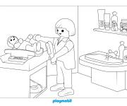 Coloriage H&ocirc;pital p&eacute;diatrique du monde Playmobil