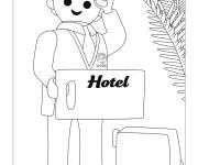 Coloriage H&ocirc;tel de Playmobil pour enfants