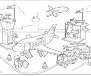Coloriage L'a&eacute;roport de Playmobil