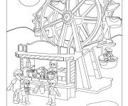 Coloriage La f&ecirc;te foraine Playmobil pour enfants