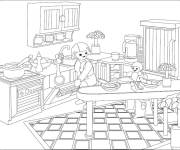 Coloriage Le petit d&eacute;jeuner Playmobil