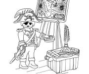 Coloriage Le pirate Playmobil et la carte du tr&eacute;sor