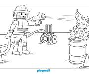 Coloriage Le pompier de Playmobil