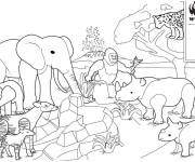Coloriage Les animaux de zoo Playmobil