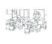 Coloriage et dessins gratuit Les enfants de Playmobil &agrave; l'&eacute;cole à imprimer