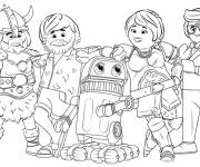 Coloriage Les h&eacute;ros de Playmobil