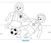 Coloriage Match de foot Playmobil