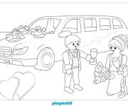 Coloriage Nouveau couple mari&eacute; Playmobil