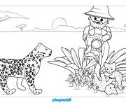 Coloriage Photographe dans la savane dans Playmobil