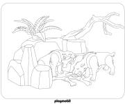 Coloriage Playmobil animaux sauvages pr&eacute;histoire