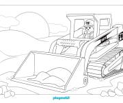 Coloriage Playmobil chantier de construction