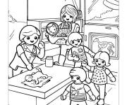 Coloriage Playmobil enfants chez le v&eacute;t&eacute;rinaire