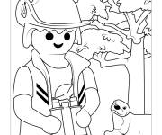 Coloriage Playmobil explorateur de la nature