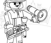 Coloriage Pompier Playmobil en action