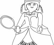 Coloriage et dessins gratuit Reine et rackette Playmobil à imprimer