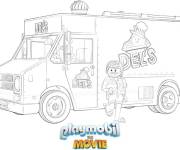Coloriage Sc&egrave;ne du film Playmobil, &Agrave; travers les univers